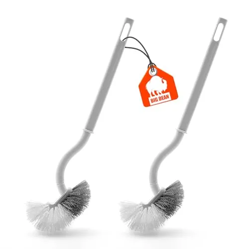 BigDean WC-Reinigungsbürste 2 Stück – Hygienische Klobürste mit Randreiniger - Toilettenbürsten Set mit 2 Stück, inklusive effektiven Randreiniger und praktischen Klebehaken für einfache Montage. Ideal für eine gründliche und hygienische WC-Reinigung.