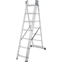 KRAUSE Vielzweckleiter CORDA 3x6 Sprossen – 365 cm - Leiter aus Aluminium mit 150 kg Belastbarkeit, ideal für vielseitige Anwendungen im Innen- und Außenbereich.