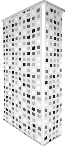 Kleine Wolke Eck-Duschrollo 132 x 56 x 240 cm grau - Duschvorhänge, platzsparendes Design für optimale Raumausnutzung und stilvollen Sichtschutz im Badezimmer