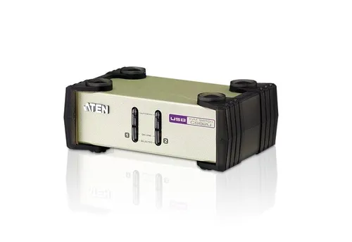 ATEN 2-Port-PS/2-USB-VGA-KVM-Switch - KVM-Switch für den einfachen Wechsel zwischen zwei Computern, unterstützt PS/2 und USB, ideal für Büro und Home Office