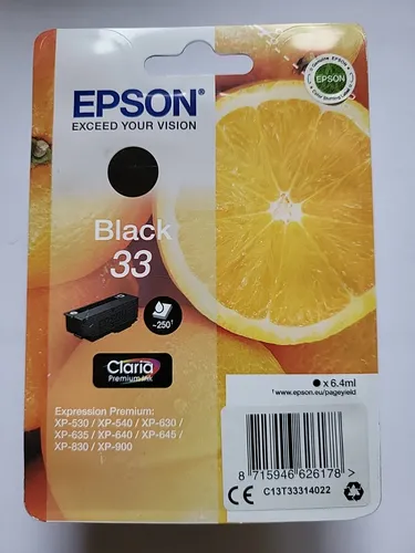 Epson C13T33314022 - Original Schwarz Tintenpatrone 1-Pack, für bis zu 250 Seiten, kompatibel mit XP-530, XP-540 und mehr