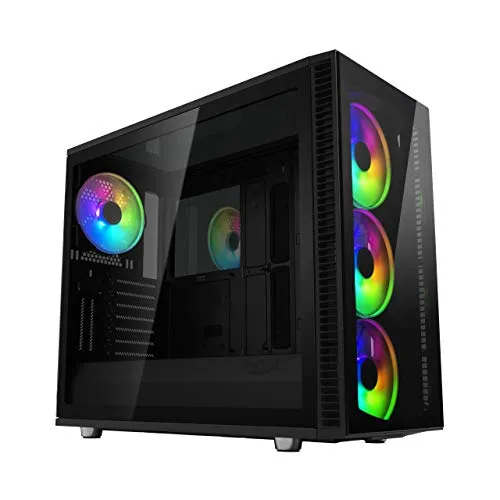 Fractal Design Define S2 Vision RGB- Mid Tower Computergehäuse - High-Airflow und leiser Betrieb - Modularer Innenraum - Dunkel getöntes Tempered Glass Side Panel - ARGB