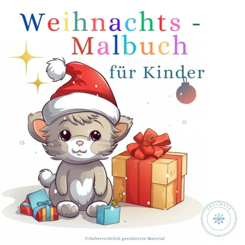 Malbuch Weihnachten für Kinder: Liebevoll gestaltetes Malbuch mit verschiedenen Motiven zur Weihnachtszeit. Fördert die Kreativität und unterstützt die Konzentration.