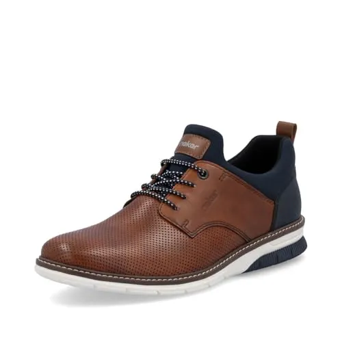 Rieker Herren Slipper 14450 - Bequemer Lederschuh in Braun, Größe 45 EU - Herren-Slipper mit weicher Innensohle aus Leder, elastischem Gummizug für einfachen Einstieg und Komfortweite G 1/2 für perfekten Sitz. Ideal für Alltag und Büro.