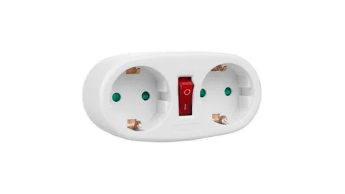 Maclean Gniazdko Prądowe z 2 Gniazdami i Wyłącznikiem - Kondensatoren, praktische Lösung mit 2 Gniazdami und einem praktischen Schalter für einfache Handhabung.