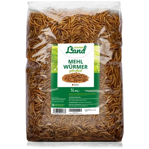 Hühner Land getrocknete Mehlwürmer 5L in Premiumqualität für Hühner & Geflügel