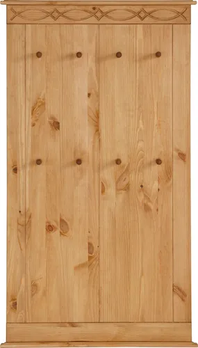 Home affaire Garderobenpaneel Indra - Garderobe aus massiver Kiefer, FSC®-zertifiziert, mit 8 Haken und dekorativen Fräsungen im klassischen Landhausstil – ideal für einen stilvollen Eingangsbereich.