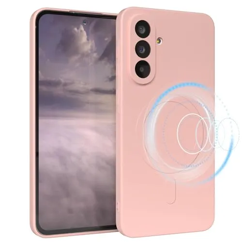 EAZY CASE - Silikonhülle magnetisch für Galaxy A56 Hülle Silikon Rosa weich stoßfeste Magnet Handyhülle Schutzhülle mit Kameraschutz Dünn Schutz Cover TPU Bumper in Pastell Altrosa