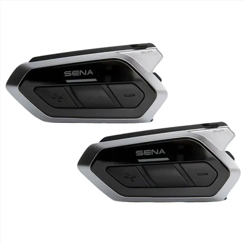 SENA 50R Kommunikationssystem Doppelset - Sound by Harman Kardon - Motorrad-Headsets mit einzigartiger Audio-Multitasking Technologie für gleichzeitige Intercomgespräche und Musik. Robust, wetterbeständig und mit bis zu 13 Stunden Bluetooth-Sprechzeit.