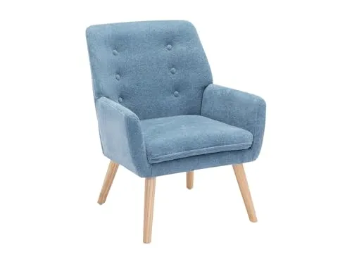Gepolsterter Sessel OSIMO in Blau - Komfort trifft Eleganz - Entspannen Sie stilvoll mit dem gepolsterten Sessel OSIMO. Sein eleganter, blauer Stoff und die bequeme Sitzfläche machen ihn zum perfekten Möbelstück für jedes Zuhause. Ideal für entspannte Stunden. Maße: 65x79x68 cm.