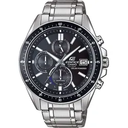 CASIO Edifice EFS-S510D-1AVUEF Chronograph - Herren Armbanduhr mit Edelstahlgehäuse und Saphirglas, solarbetrieben, wasserdicht bis 100 m, ideal für aktive Lebensstile.
