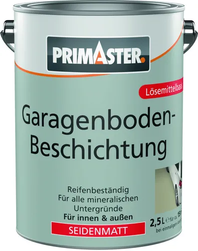 Primaster Garagenbodenbeschichtung 2,5 L anthrazitgrau - Hochwertige Garagenbodenbeschichtung in seidenmattem Anthrazitgrau, ideal für Innen- und Außenbereiche. Strapazierfähig und leicht zu verarbeiten für ein ansprechendes Finish.