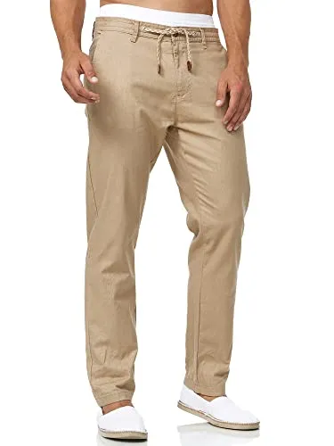 Indicode Herren Veneto Stoffhose aus Leinen & Baumwolle | Leinenhose Freizeithose Männer Cornstalk, 3XL - Lässige Herren Leinenhose von INDICODE, ideal für den Sommer! Der atmungsaktive Stoff sorgt für Komfort an warmen Tagen. Mit Kordelzug und umgekrempelten Beinen für einen entspannten Look. Hochwertige Verarbeitung und moderne Styles.