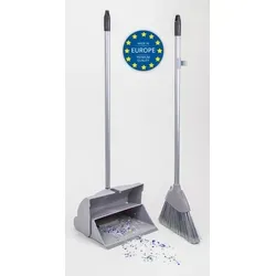 M-Home FAULE GRETE 2tlg Steh-Kehrgarnitur Besen & Schmutzcontainer