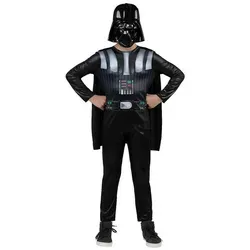Metamorph Kostüm Star Wars – Darth Vader Kostüm für Kinder 128-134 - Klassisches Darth Vader Kostüm für Kinder, bestehend aus Overall, Halbmaske und Cape. Ideal für Karneval oder Fasching. Hergestellt aus 100% Polyester für hohen Tragekomfort.