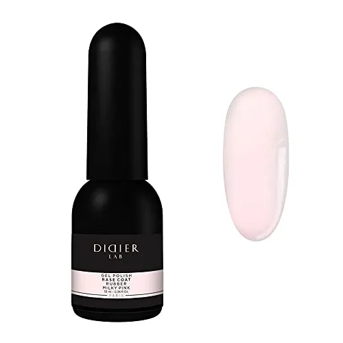 Didier Lab - Premium Rubber Base Gel Milky Pink 10ml - LED UV Nagellack Rosa - Unterlack für Nägel - Gel Nail Polish - Base Coat UV Gel Nagellack Nudetöne -Base + Farbe 2in1 - UV Lack für Maniküre
