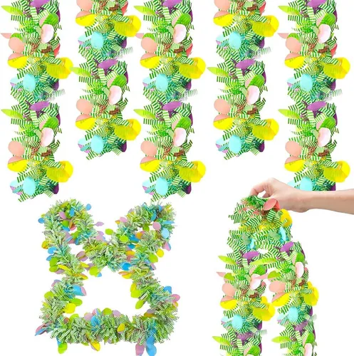 10m Ostern Girlanden Blumenkranz DIY Deko Lametta 5er Set Frühling Festlich