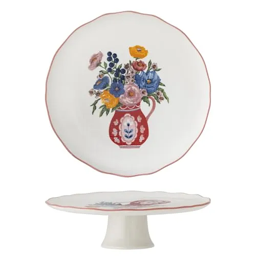 Bloomingville Dorothy Kuchenteller, Rose, Steingut, T28xH9 cm