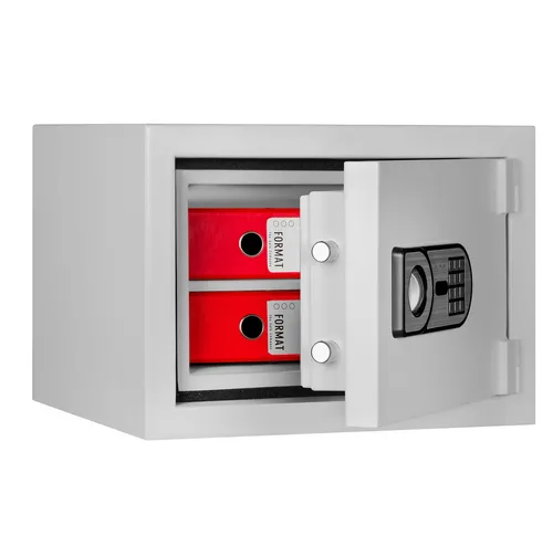 Feuerschutz Tresor Quadriga Fire 1 - Robuster Möbeltresor mit 28 kg Gewicht, bietet Platz für 2 DIN A4 Ordner. Ideal für die sichere Aufbewahrung wichtiger Dokumente in einem eleganten Design.