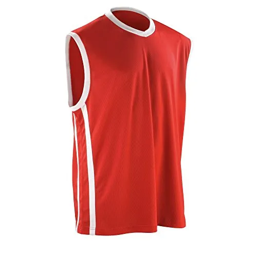 Spiro-Herren-Basketball-Shorts, schnelltrocknend XXXX-Large rot/weiß
