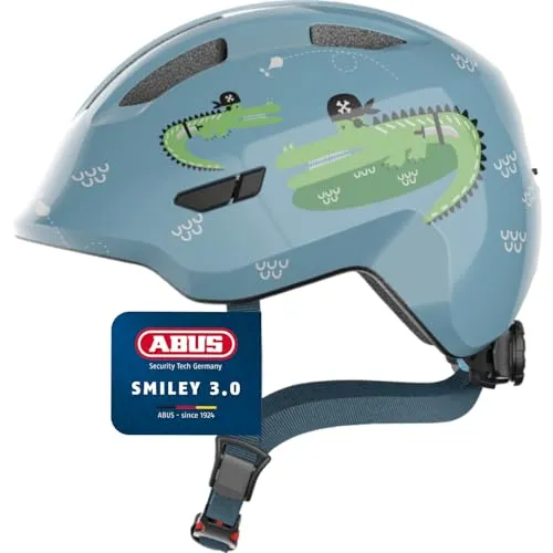 ABUS Unisex Fahrradhelm Blue Croco, M (50-55 cm) - Fahrradhelm für Kinder mit hohem Schutz und guter Belüftung, ideal für Sicherheit und Komfort beim Radfahren.