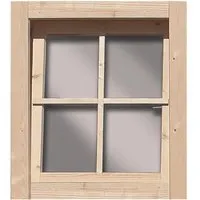 Karibu Fenster Gartenhaus Echtglas Dreh- und Kippfenster - Fenster für Gartenhäuser aus nordischer Fichte, energieeffizient mit Echtglas und ideal für eine optimale Belüftung.
