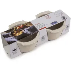PEUGEOT Auflaufform Mini APPOLIA 11cm Ecru - 2er Set Keramik Dessertformen, spülmaschinen- und mikrowellengeeignet mit kratzresistenter Oberfläche