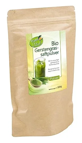 KOPP Vital® Bio-Gerstengrassaftpulver | 200 g | Bio-zertifiziert | Vegan | ohne Gentechnik | Laktosefrei | Höchste Qualität