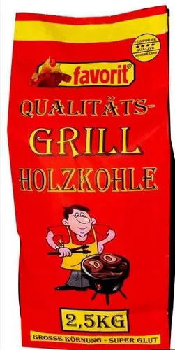 Favorit Holzkohle 2,5 kg - Hochwertige Grillkohle - Ideal für den Grillabend: Favorit Holzkohle 2,5 kg sorgt für eine gleichmäßige Hitze und intensiven Grillgeschmack. Perfekt für gemütliche Grillpartys!