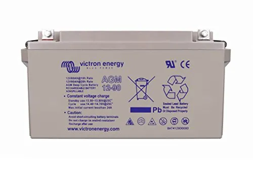 Victron AGM 12V Deep Cycle Batterie 90Ah - Powerstations: 12V 90Ah Deep Cycle Batterie von Victron Energy, hohe Zyklenfestigkeit und ideal für Wechselrichter, perfekt für nachhaltige Energieversorgung.