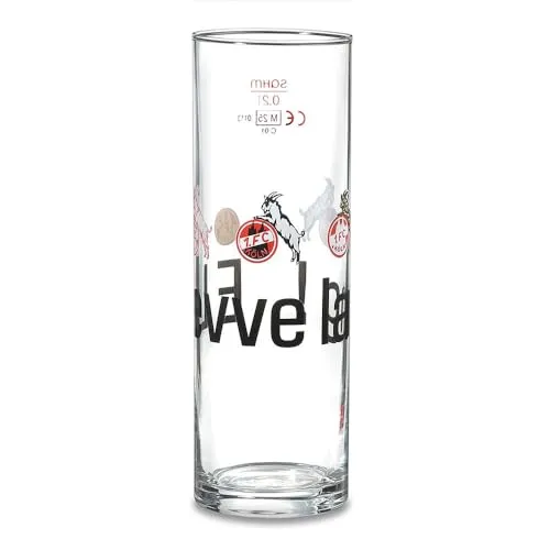 1. FC Köln Kölschglas Limited Edition 17 – Offizielles Bierglas FC Köln – 0,2L Kölsch Glas mit Vereinslogo – Sammlerstück Fußball Fanartikel – Geschenk für Köln Fans