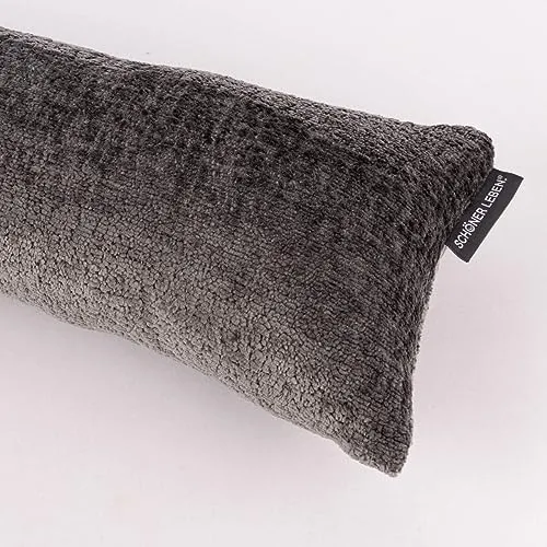 SCHÖNER LEBEN. Zugluftstopper Soft Teddy Deluxe grau, 110cm - KUSCHELIGES WOHNEN: Unser Zugluftstopper hält kalte Luft draußen und sorgt für ein warmes Zuhause. Handgefertigt und in verschiedenen Längen erhältlich, ist er zugleich ein stilvolles Dekorationselement.
