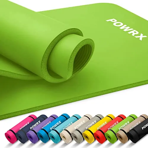 POWRX Gymnastikmatte Yoga-Matte – Rutschfest & Hautfreundlich - Sportmatten für Yoga und Fitness, rutschfeste Oberfläche für sicheren Halt und ideal für intensives Training. Inkl. Trageband, Tasche und GRATIS Übungsposter.