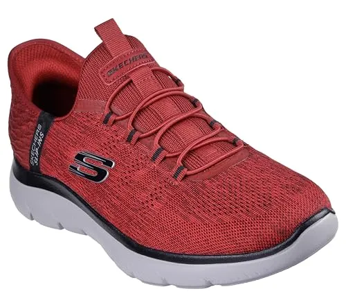 Skechers Sport Herren SUMMITS KEY PACE Sneakers Slip ins Vegan 232469 red/black - Sneaker mit exklusivem Heel Pillow für perfekten Halt, veganem Obermaterial und Skechers Air-Cooled Memory Foam für ultimativen Tragekomfort.