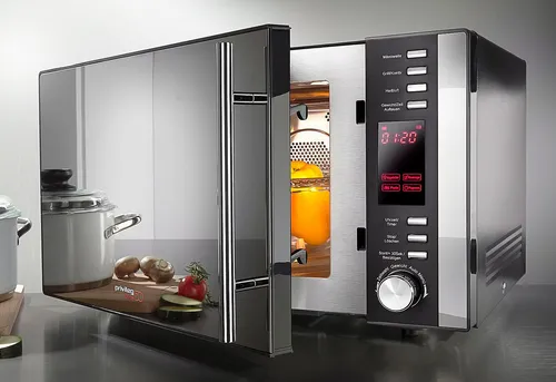 Privileg Mikrowelle 285902 - 3-in-1 Gerät mit Grill und Heißluft, 25 l Garraum, 10 Automatikprogramme und Kindersicherung