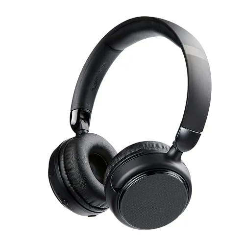 Amazon Basics Kabellose Bluetooth Ohraufliegend Kopfhörer - Kopfhörer mit 35 Stunden Spielzeit, ideal für lange Reisen, ausgestattet mit komfortablen Ohrpolstern und Bluetooth 5.1 für stabile Konnektivität.