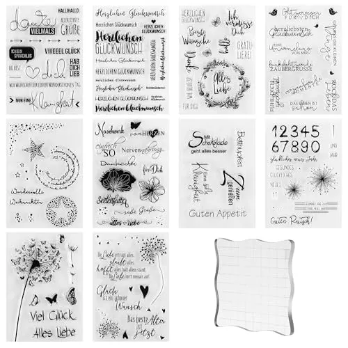 Bögen Silikonstempel,Enthält 1 Acrylplatte clear stamps,Enthält eine Vielzahl von Mustern silikon stempelset,silikon stempel,Geeignet für DIY Hochzeitseinladung Tagebuch clear stamp. 10