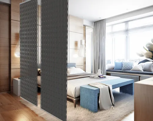 YourCasa Paravent Raumteiler hängend – Lichtdurchlässige Trennwand 118x240cm - Paravent für flexible Raumgestaltung, lichtdurchlässig und ideal für mehr Privatsphäre in Wohnräumen oder Büros.