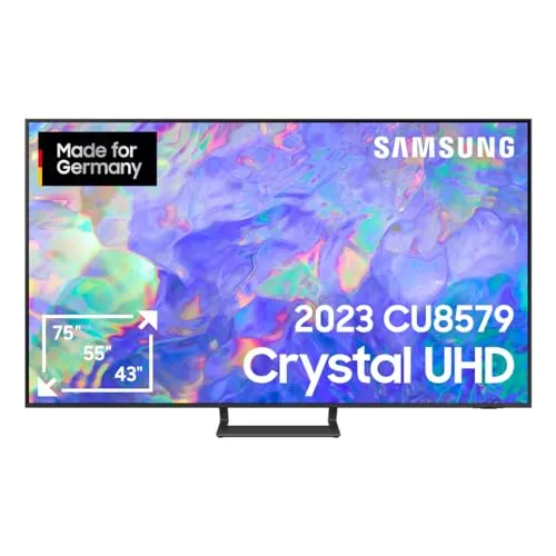 Samsung Crystal CU8579 - 55 Zoll 4K UHD Fernseher mit Dynamic Crystal Color, AirSlim Design und Smart TV Funktionen