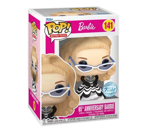 Funko! - Pop! Barbie 65th Anniversary Figur 10cm - Sammlerstück - Sammelfigur zum 65. Jubiläum von Barbie, detailreich und perfekt für Sammler oder als Geschenk für Fans.