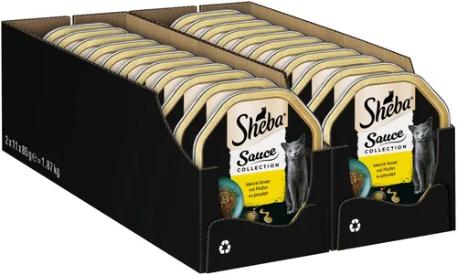 Sheba Sauce Collection - Sauce Lover Katzennassfutter mit Huhn, 2x11x85g, natürliche Zutaten für eine ausgewogene Ernährung ohne künstliche Zusatzstoffe