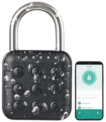 Xcase Schloss: Smartes Metall-Vorhängeschloss mit Bluetooth 5 - Zahlenschloss für Innen- und Außenbereich mit IP67-Wasserschutz. Schützen Sie Ihre Wertsachen mit einem robusten, app-gesteuerten Schloss und bis zu 1 Jahr Batterielaufzeit.