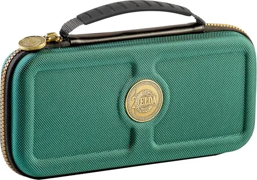 The Legend of Zelda OLED Nintendo Switch TRAVEL CASE - Green - Tasche für Nintendo Switch, bietet Platz für 2 Micro SD Karten und schützt deine Konsole stilvoll.