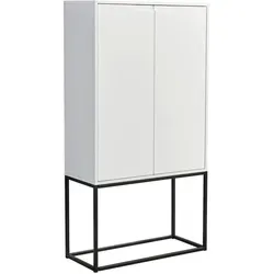 Xora Barschrank Weiß mit Glasfront, 2 Schubladen - Eleganter Xora Barschrank in Weiß, ausgestattet mit 2 praktischen Schubladen und einer stilvollen Glasfront. Perfekt für Ihr Esszimmer und ideal zur stilvollen Aufbewahrung Ihrer Spirituosen.