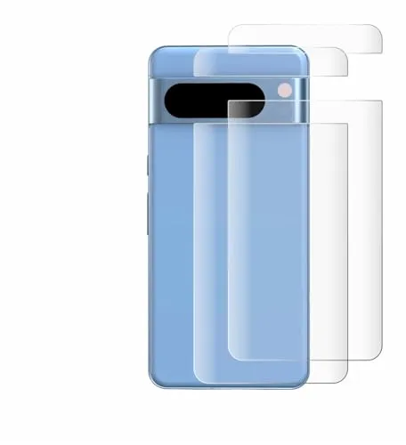 BROTECT 2 Stück Full-Cover Schutzfolie für Google Pixel 8 Pro (Rückseite) Full-Screen Displayschutz-Folie [3D Curved, Kristall-Klar]
