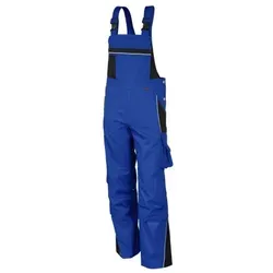 Latzhose "PRO" kornblau/schwarz, Größe 64 - die perfekte Arbeitskleidung - Arbeits- & Schutzkleidung mit zahlreichen Taschen, verstellbarem Bund und elastischem Stretcheinsatz für optimalen Komfort und Funktionalität.