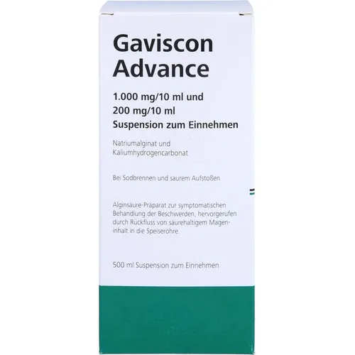 Gaviscon Advance Suspension 500 ml - rezeptfreie Verdauungshilfe, schnell gegen Sodbrennen und Magenbeschwerden