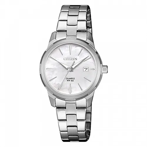 CITIZEN Quarzuhr Damenuhr EU6070-51D - Edelstahl-Armbanduhr für Damen mit Datumsfunktion und 5 bar Wasserdichtigkeit, perfekt für den Alltag und umweltfreundlich durch digitale Betriebsanleitung.