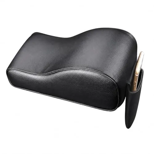 BAYLI Armlehne Universal Auto Armlehnenerhöhung - Ergonomisch & Schwarz - Universelle Armlehnenerhöhung mit Ablagefach, ideal für lange Autofahrten. Ergonomisches Design und einfacher Aufbau mit elastischen Bändern. Bezug abnehmbar und pflegeleicht.