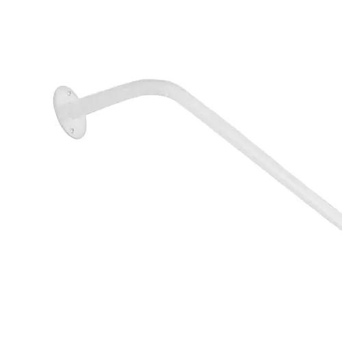 Loberon Gardinenstange Omara, Schlichtes Design, Wandhalterungen & 24 Gardinenringe Inklusive, Vorhangstange, Gardinenzubehör, Eisen, weiß